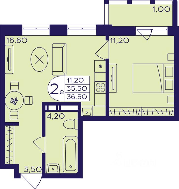 Продажа 1-комн. квартиры, 36,5 м² в ЖК «Героев», проспект Героев, микрорайон Железнодорожный, Балашиха, Московская область, Россия #1