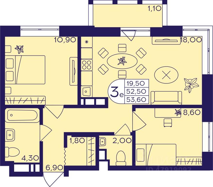 2-BD Apartment Sale, 53.6 sq. m. at Geroev, prospekt Geroyev, Zheleznodorozhny Microdistrict, Balashikha, Moscow Region, Russia #1 2-BD Apartment Sale, 53.6 sq. m. at Geroev, prospekt Geroyev, Zheleznodorozhny Microdistrict, Balashikha, Moscow Region, Russia #1