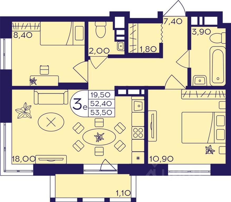 2-BD Apartment Sale, 53.5 sq. m. at Geroev, prospekt Geroyev, Zheleznodorozhny Microdistrict, Balashikha, Moscow Region, Russia #1 2-BD Apartment Sale, 53.5 sq. m. at Geroev, prospekt Geroyev, Zheleznodorozhny Microdistrict, Balashikha, Moscow Region, Russia #1