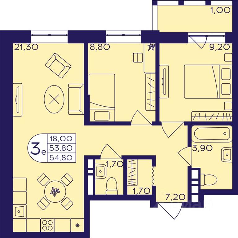2-BD Apartment Sale, 55.8 sq. m. at Geroev, prospekt Geroyev, Zheleznodorozhny Microdistrict, Balashikha, Moscow Region, Russia #1 2-BD Apartment Sale, 55.8 sq. m. at Geroev, prospekt Geroyev, Zheleznodorozhny Microdistrict, Balashikha, Moscow Region, Russia #1