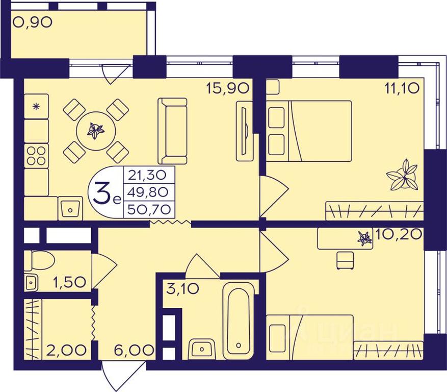 2-BD Apartment Sale, 50.7 sq. m. at Geroev, prospekt Geroyev, Zheleznodorozhny Microdistrict, Balashikha, Moscow Region, Russia #1 2-BD Apartment Sale, 50.7 sq. m. at Geroev, prospekt Geroyev, Zheleznodorozhny Microdistrict, Balashikha, Moscow Region, Russia #1