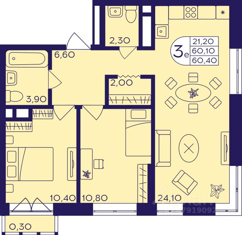 2-BD Apartment Sale, 60.4 sq. m. at Geroev, prospekt Geroyev, Zheleznodorozhny Microdistrict, Balashikha, Moscow Region, Russia #1 2-BD Apartment Sale, 60.4 sq. m. at Geroev, prospekt Geroyev, Zheleznodorozhny Microdistrict, Balashikha, Moscow Region, Russia #1