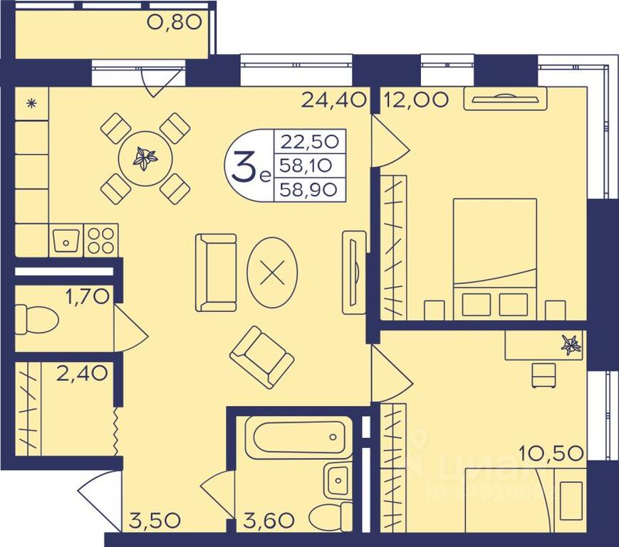 2-BD Apartment Sale, 58.6 sq. m. at Geroev, prospekt Geroyev, Zheleznodorozhny Microdistrict, Balashikha, Moscow Region, Russia #1 2-BD Apartment Sale, 58.6 sq. m. at Geroev, prospekt Geroyev, Zheleznodorozhny Microdistrict, Balashikha, Moscow Region, Russia #1