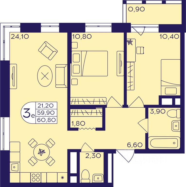 2-BD Apartment Sale, 60.8 sq. m. at Geroev, prospekt Geroyev, Zheleznodorozhny Microdistrict, Balashikha, Moscow Region, Russia #1 2-BD Apartment Sale, 60.8 sq. m. at Geroev, prospekt Geroyev, Zheleznodorozhny Microdistrict, Balashikha, Moscow Region, Russia #1