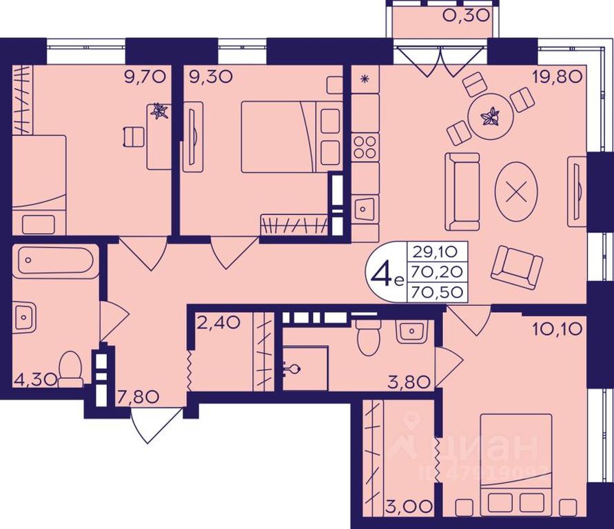 3-BD Apartment Sale, 70.5 sq. m. at Geroev, prospekt Geroyev, Zheleznodorozhny Microdistrict, Balashikha, Moscow Region, Russia #1 3-BD Apartment Sale, 70.5 sq. m. at Geroev, prospekt Geroyev, Zheleznodorozhny Microdistrict, Balashikha, Moscow Region, Russia #1