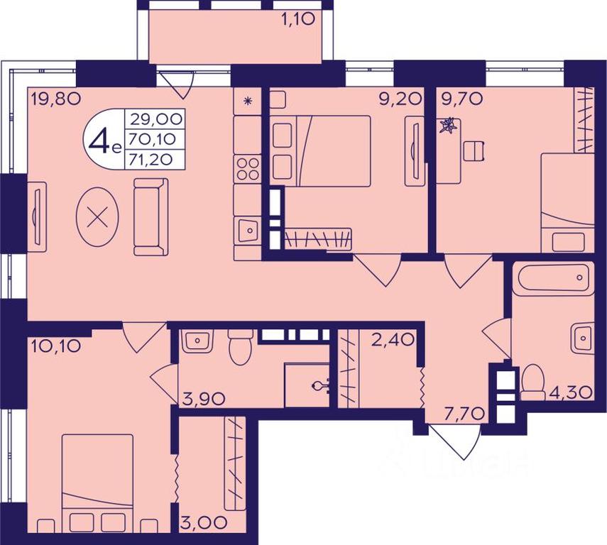3-BD Apartment Sale, 71.2 sq. m. at Geroev, prospekt Geroyev, Zheleznodorozhny Microdistrict, Balashikha, Moscow Region, Russia #1 3-BD Apartment Sale, 71.2 sq. m. at Geroev, prospekt Geroyev, Zheleznodorozhny Microdistrict, Balashikha, Moscow Region, Russia #1