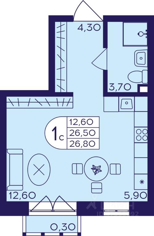 Apartment Sale, 26.8 sq. m. at Geroev, prospekt Geroyev, Zheleznodorozhny Microdistrict, Balashikha, Moscow Region, Russia #1 Apartment Sale, 26.8 sq. m. at Geroev, prospekt Geroyev, Zheleznodorozhny Microdistrict, Balashikha, Moscow Region, Russia #1
