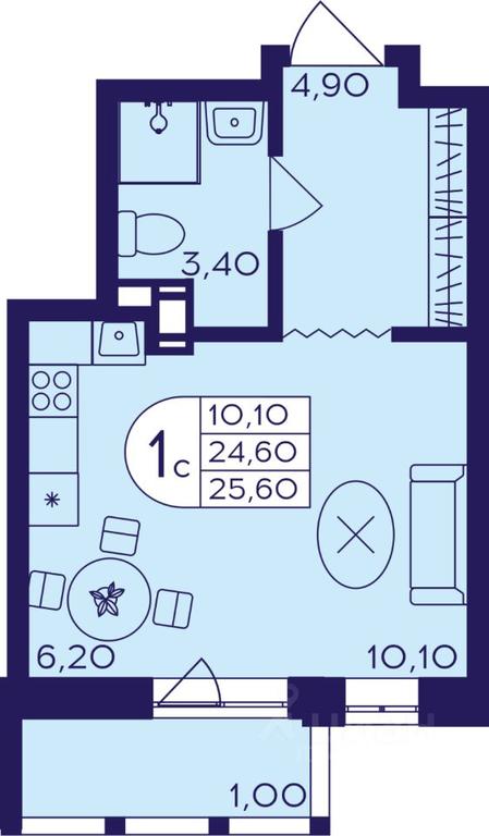 Apartment Sale, 25.6平方米 at Geroev, prospekt Geroyev, Zheleznodorozhny Microdistrict, Balashikha, Moscow Region, Russia #1 Apartment Sale, 25.6平方米 at Geroev, prospekt Geroyev, Zheleznodorozhny Microdistrict, Balashikha, Moscow Region, Russia #1