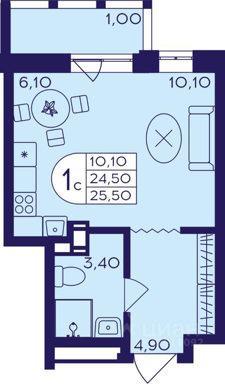 Apartment Sale, 25.5平方米 at Geroev, prospekt Geroyev, Zheleznodorozhny Microdistrict, Balashikha, Moscow Region, Russia #1 Apartment Sale, 25.5平方米 at Geroev, prospekt Geroyev, Zheleznodorozhny Microdistrict, Balashikha, Moscow Region, Russia #1