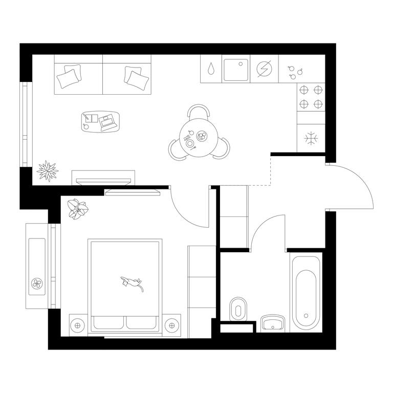 1-BD Apartment Sale, 34.2 sq. m. at Salarevo Park, Salaryevskaya Street, 8к1, Moskovskiy Settlement, Moscow, Russia #1