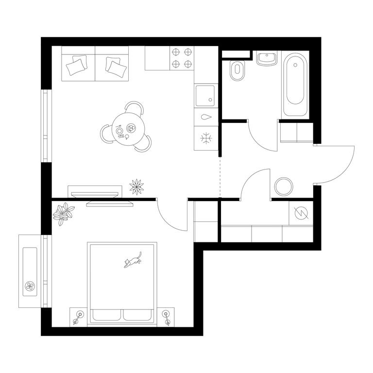 1-BD Apartment Sale, 37.3平方米 at Salarevo Park, Salaryevskaya Street, 8к1, Moskovskiy Settlement, Moscow, Russia #1