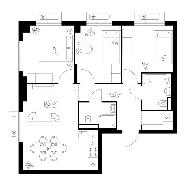 3-BD Apartment Sale, 62.4 sq. m. at Salarevo Park, Salaryevskaya Street, 8к1, Moskovskiy Settlement, Moscow, Russia #1 3-BD Apartment Sale, 62.4 sq. m. at Salarevo Park, Salaryevskaya Street, 8к1, Moskovskiy Settlement, Moscow, Russia #1