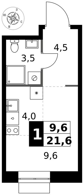 Apartment Sale, 21.6 sq. m. at 1 Izmajlovskij, Montazhnaya Street, 8с13, Moscow, Russia #1