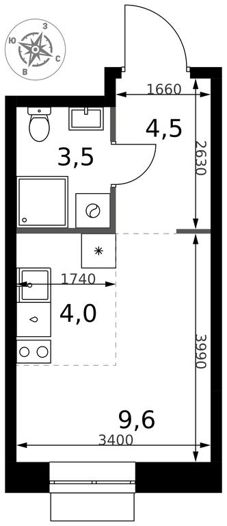 Apartment Sale, 21.6 sq. m. at 1 Izmajlovskij, Montazhnaya Street, 8с13, Moscow, Russia #2