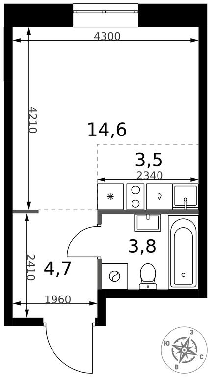 Apartment Sale, 26.6 sq. m. at 1 Izmajlovskij, Montazhnaya Street, 8с13, Moscow, Russia #2 Apartment Sale, 26.6 sq. m. at 1 Izmajlovskij, Montazhnaya Street, 8с13, Moscow, Russia #2