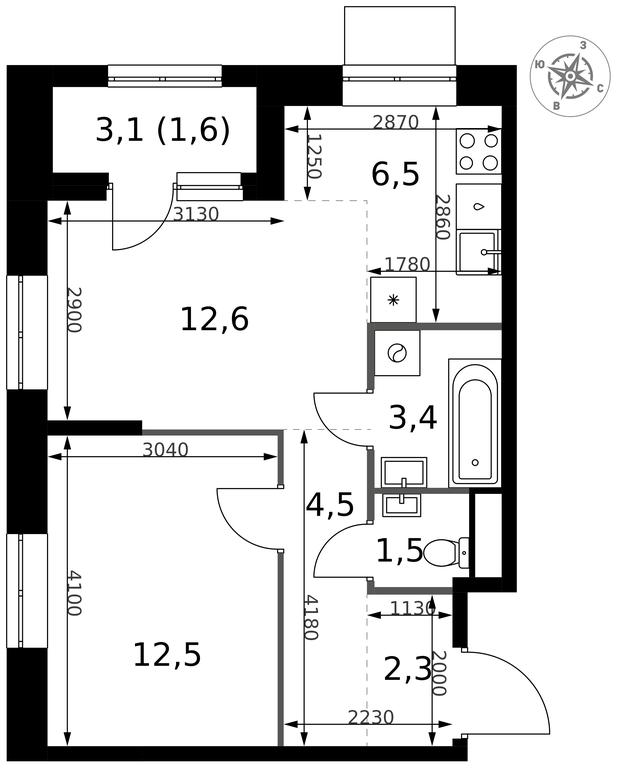 2-BD Apartment Sale, 44.9 sq. m. at 1 Izmajlovskij, Montazhnaya Street, 8с13, Moscow, Russia #2 2-BD Apartment Sale, 44.9 sq. m. at 1 Izmajlovskij, Montazhnaya Street, 8с13, Moscow, Russia #2