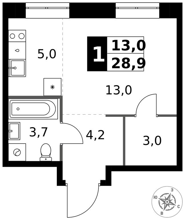 Apartment Sale, 28.9 sq. m. at 1 Izmajlovskij, Montazhnaya Street, 8с13, Moscow, Russia #1 Apartment Sale, 28.9 sq. m. at 1 Izmajlovskij, Montazhnaya Street, 8с13, Moscow, Russia #1