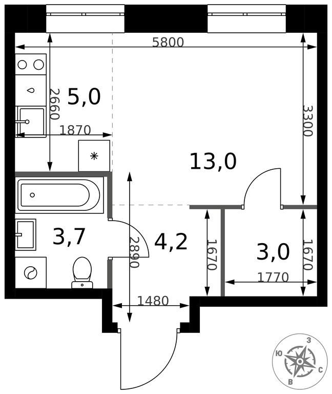 Apartment Sale, 28.9 sq. m. at 1 Izmajlovskij, Montazhnaya Street, 8с13, Moscow, Russia #2 Apartment Sale, 28.9 sq. m. at 1 Izmajlovskij, Montazhnaya Street, 8с13, Moscow, Russia #2