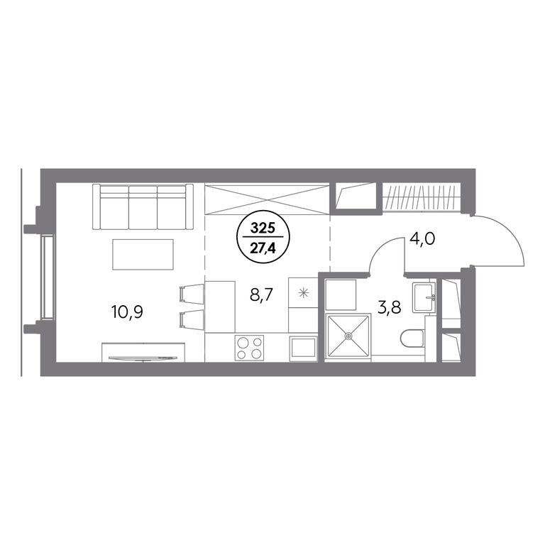 Продажа 1-комн. квартиры, 27,4 м² в ЖК «Дом56», улица Фридриха Энгельса, 56с1, Москва, Россия #1