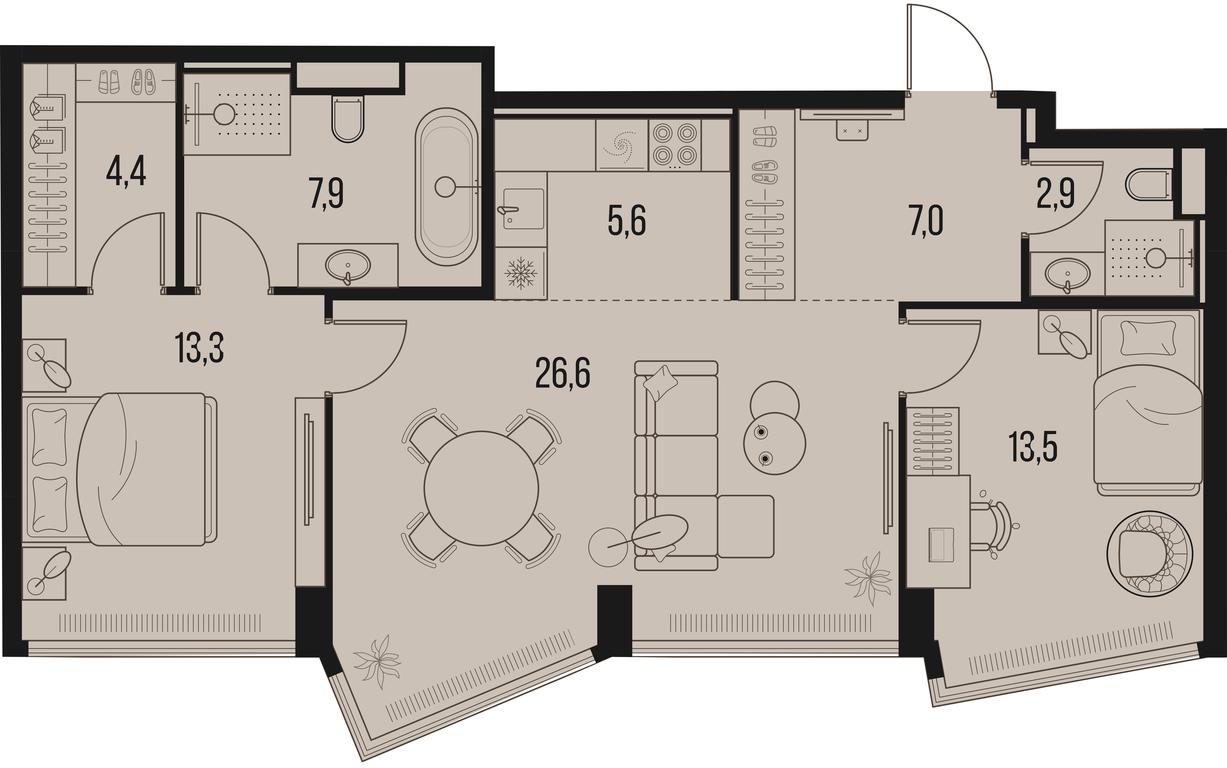2-BD Apartment Sale, 81.2 sq. m. at High Life, Letnikovskaya Street, 11/10с1, Moscow, Russia #1 2-BD Apartment Sale, 81.2 sq. m. at High Life, Letnikovskaya Street, 11/10с1, Moscow, Russia #1