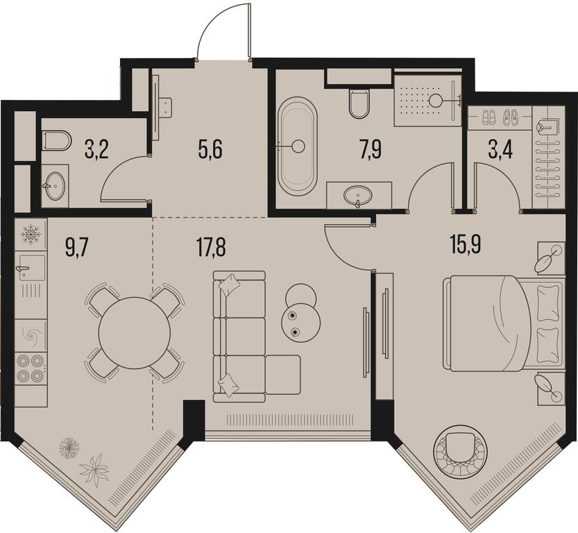 1-BD Apartment Sale, 63.5平方米 at High Life, Letnikovskaya Street, 11/10с1, Moscow, Russia #1 1-BD Apartment Sale, 63.5平方米 at High Life, Letnikovskaya Street, 11/10с1, Moscow, Russia #1