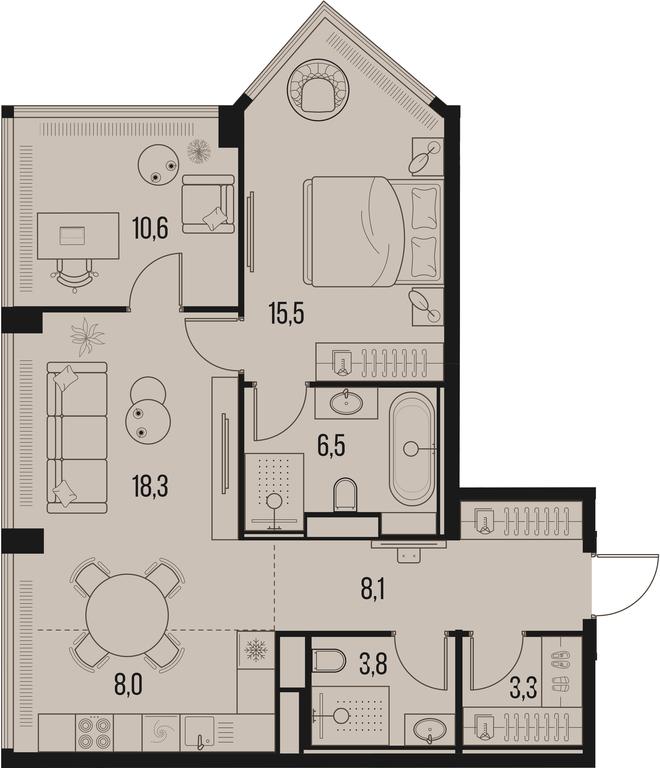2-BD Apartment Sale, 74.2 sq. m. at High Life, Letnikovskaya Street, 11/10с1, Moscow, Russia #1 2-BD Apartment Sale, 74.2 sq. m. at High Life, Letnikovskaya Street, 11/10с1, Moscow, Russia #1