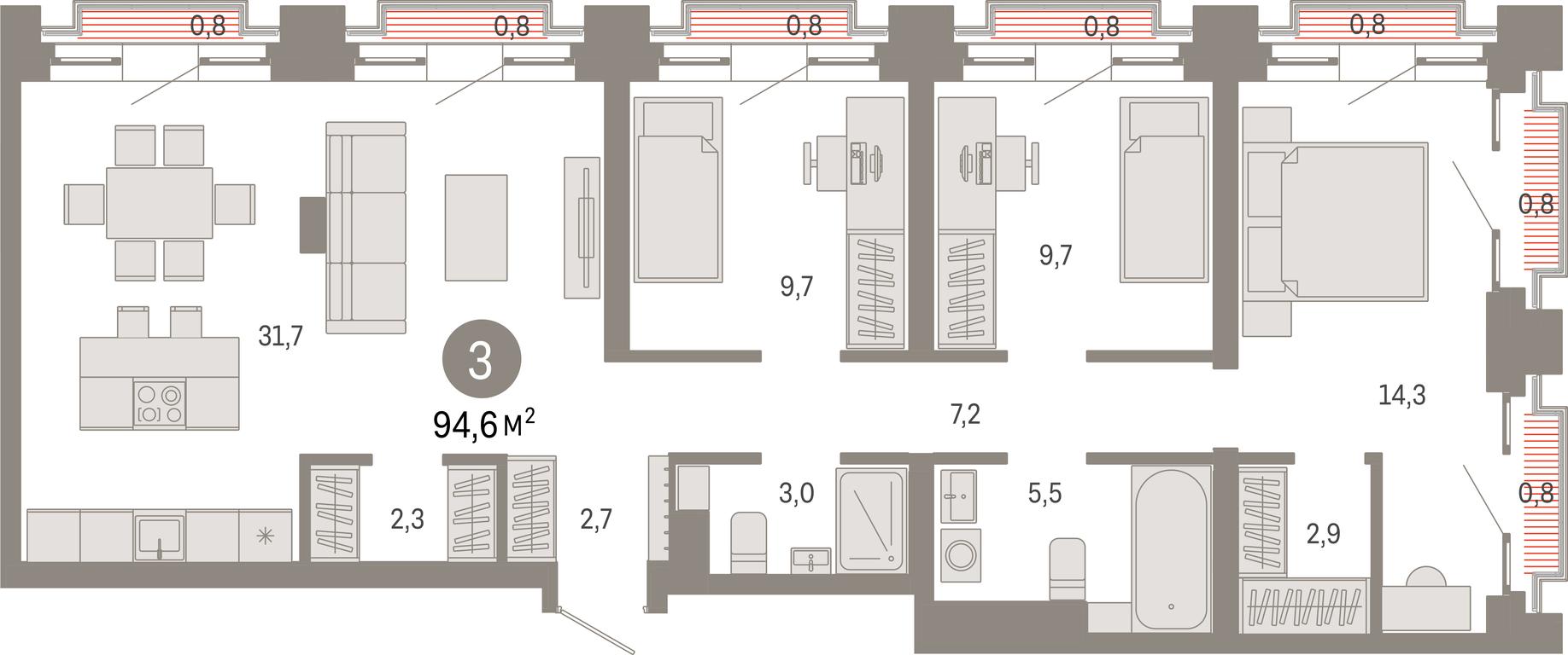 3-BD Apartment Sale, 94.6平方米 at Kvartal Metronom, Tagilskaya Street, Moscow, Russia #1 3-BD Apartment Sale, 94.6平方米 at Kvartal Metronom, Tagilskaya Street, Moscow, Russia #1