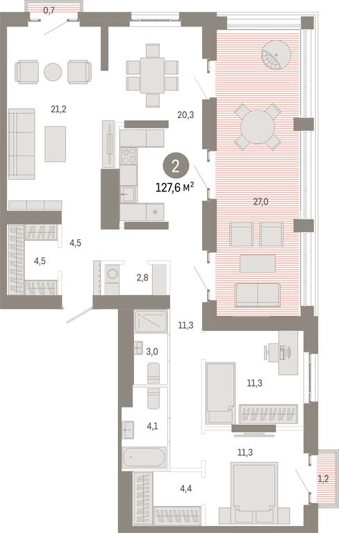3-BD Apartment Sale, 127.6 sq. m. at Kvartal Metronom, Tagilskaya Street, Moscow, Russia #1