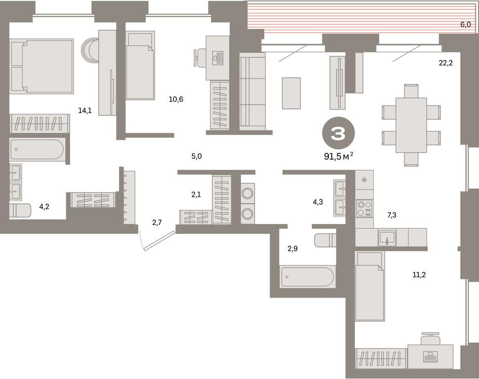 3-BD Apartment Sale, 91.5平方米 at Kvartal Metronom, Tagilskaya Street, Moscow, Russia #1 3-BD Apartment Sale, 91.5平方米 at Kvartal Metronom, Tagilskaya Street, Moscow, Russia #1