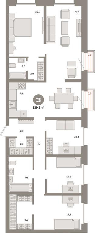 3-BD Apartment Sale, 129.2平方米 at Kvartal Metronom, Tagilskaya Street, Moscow, Russia #1 3-BD Apartment Sale, 129.2平方米 at Kvartal Metronom, Tagilskaya Street, Moscow, Russia #1