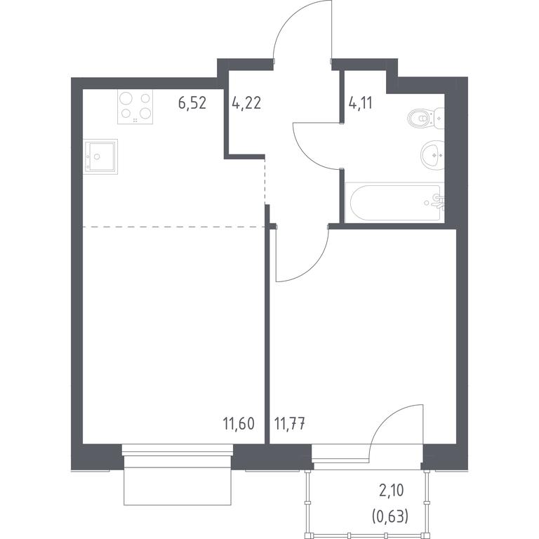Apartment Sale, 38.85平方米 at Novoe Vnukovo, kvartal № 38, Kokoshkino Settlement, Moscow, Russia #1 Apartment Sale, 38.85平方米 at Novoe Vnukovo, kvartal № 38, Kokoshkino Settlement, Moscow, Russia #1
