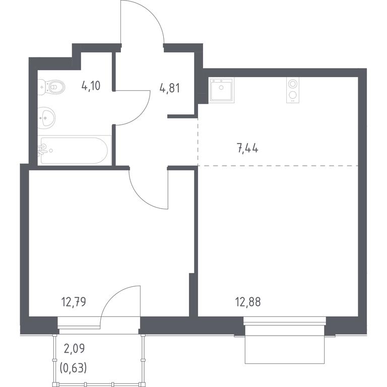 Apartment Sale, 42.65 sq. m. at Novoe Vnukovo, kvartal № 38, Kokoshkino Settlement, Moscow, Russia #1 Apartment Sale, 42.65 sq. m. at Novoe Vnukovo, kvartal № 38, Kokoshkino Settlement, Moscow, Russia #1