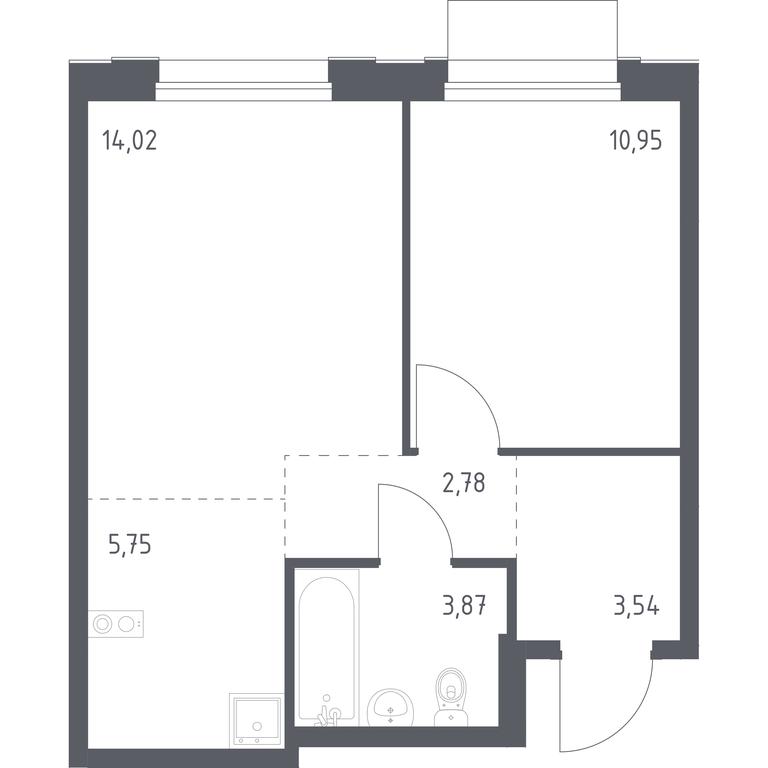 Apartment Sale, 40.91平方米 at Novoe Vnukovo, kvartal № 38, Kokoshkino Settlement, Moscow, Russia #1