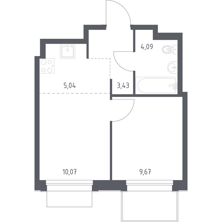 Apartment Sale, 32.3平方米 at Novoe Vnukovo, kvartal № 38, Kokoshkino Settlement, Moscow, Russia #1