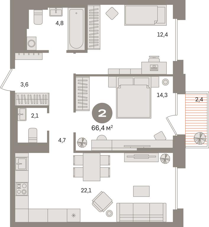 Продажа 2-комн. квартиры, 66,4 м² в ЖК «Квартал Герцена», жилой комплекс Квартал Герцена, Москва, Россия #1 Продажа 2-комн. квартиры, 66,4 м² в ЖК «Квартал Герцена», жилой комплекс Квартал Герцена, Москва, Россия #1