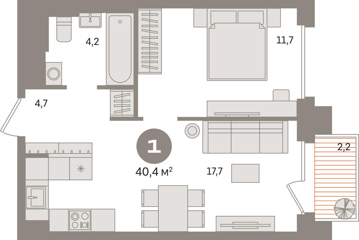 1-BD Apartment Sale, 40.4 sq. m. at Kvartal Gercena, zhiloy kompleks Kvartal Gertsena, Moscow, Russia #1 1-BD Apartment Sale, 40.4 sq. m. at Kvartal Gercena, zhiloy kompleks Kvartal Gertsena, Moscow, Russia #1