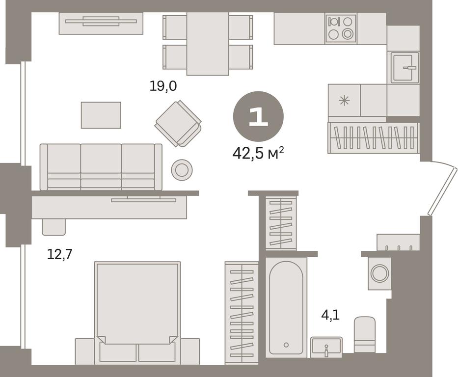 1-BD Apartment Sale, 42.5平方米 at Kvartal Gercena, zhiloy kompleks Kvartal Gertsena, Moscow, Russia #1 1-BD Apartment Sale, 42.5平方米 at Kvartal Gercena, zhiloy kompleks Kvartal Gertsena, Moscow, Russia #1