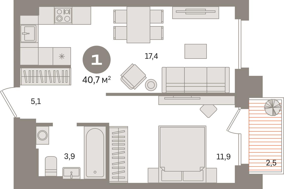 1-BD Apartment Sale, 40.7 sq. m. at Kvartal Gercena, zhiloy kompleks Kvartal Gertsena, Moscow, Russia #1 1-BD Apartment Sale, 40.7 sq. m. at Kvartal Gercena, zhiloy kompleks Kvartal Gertsena, Moscow, Russia #1