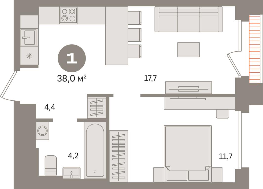 1-BD Apartment Sale, 38 sq. m. at Kvartal Gercena, zhiloy kompleks Kvartal Gertsena, Moscow, Russia #1 1-BD Apartment Sale, 38 sq. m. at Kvartal Gercena, zhiloy kompleks Kvartal Gertsena, Moscow, Russia #1