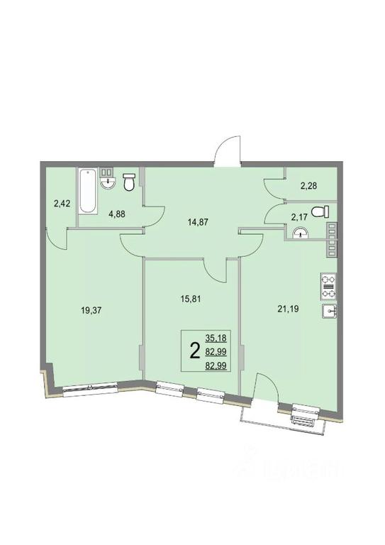 2-BD Apartment Sale, 82.9 sq. m. at Elyon, zhiloy kompleks Elyon, derevnya Kryukovo, Odintsovskiy Urban District, Moscow Region, Russia #1 2-BD Apartment Sale, 82.9 sq. m. at Elyon, zhiloy kompleks Elyon, derevnya Kryukovo, Odintsovskiy Urban District, Moscow Region, Russia #1