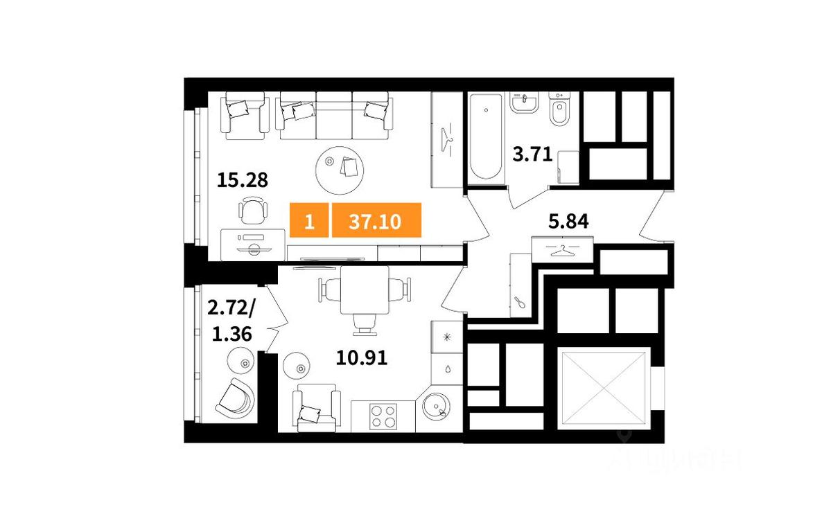 Apartment Sale, 37.1 sq. m. at Planerny kvartal, Molodyozhnaya Street, Khimki, Moscow Region, Russia #1 Apartment Sale, 37.1 sq. m. at Planerny kvartal, Molodyozhnaya Street, Khimki, Moscow Region, Russia #1
