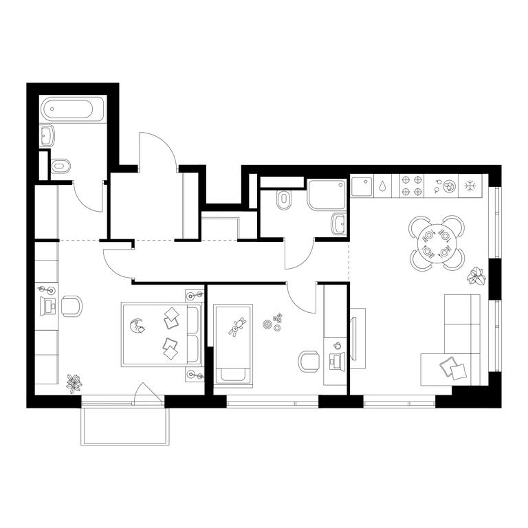 2-BD Apartment Sale, 62.4 sq. m. at Buninskaja naberezhnaja, ZhK Buninskaya Naberezhnaya, Moscow, Russia #1 2-BD Apartment Sale, 62.4 sq. m. at Buninskaja naberezhnaja, ZhK Buninskaya Naberezhnaya, Moscow, Russia #1