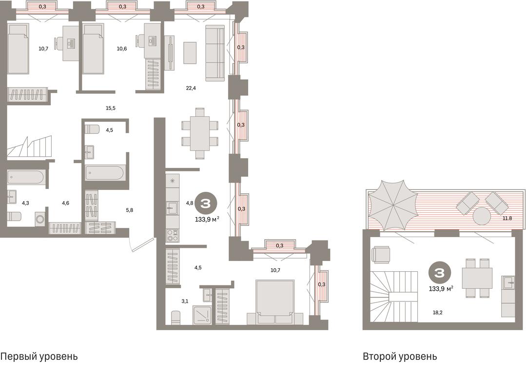 3-BD Apartment Sale, 133.9平方米 at Kvartal Metronom, Tagilskaya Street, Moscow, Russia #1