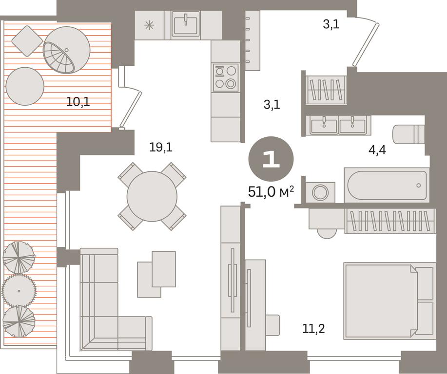 1-BD Apartment Sale, 51 sq. m. at Kvartal Gercena, zhiloy kompleks Kvartal Gertsena, Moscow, Russia #1 1-BD Apartment Sale, 51 sq. m. at Kvartal Gercena, zhiloy kompleks Kvartal Gertsena, Moscow, Russia #1