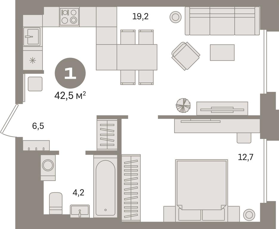 1-BD Apartment Sale, 42.5 sq. m. at Kvartal Gercena, zhiloy kompleks Kvartal Gertsena, Moscow, Russia #1 1-BD Apartment Sale, 42.5 sq. m. at Kvartal Gercena, zhiloy kompleks Kvartal Gertsena, Moscow, Russia #1