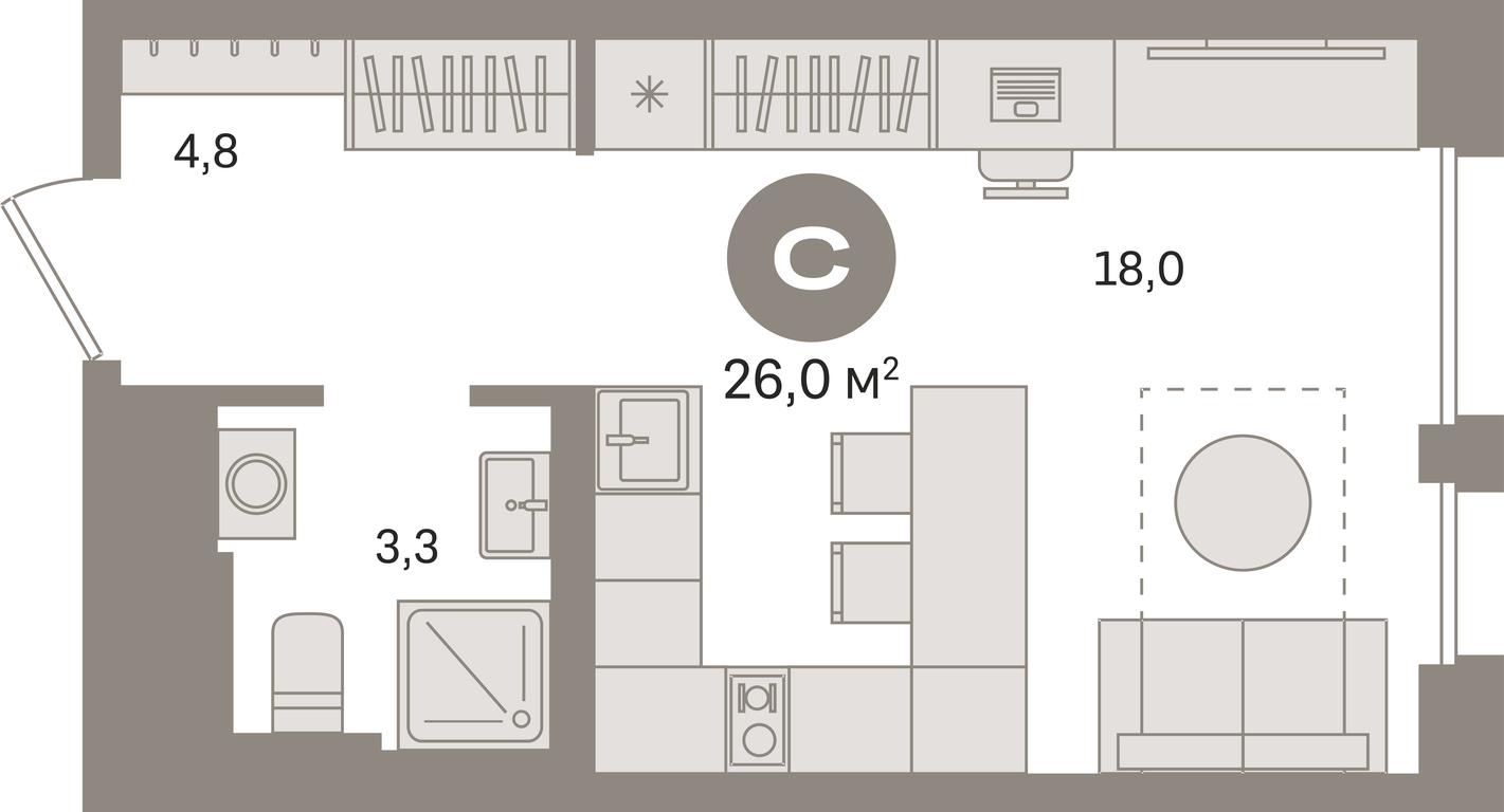 Apartment Sale, 26平方米 at Kvartal Gercena, zhiloy kompleks Kvartal Gertsena, Moscow, Russia #1 Apartment Sale, 26平方米 at Kvartal Gercena, zhiloy kompleks Kvartal Gertsena, Moscow, Russia #1