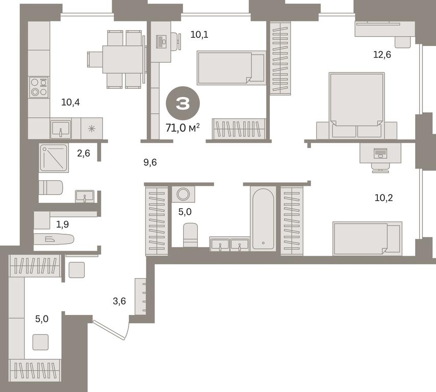 3-BD Apartment Sale, 71平方米 at Kvartal Gercena, zhiloy kompleks Kvartal Gertsena, Moscow, Russia #1 3-BD Apartment Sale, 71平方米 at Kvartal Gercena, zhiloy kompleks Kvartal Gertsena, Moscow, Russia #1