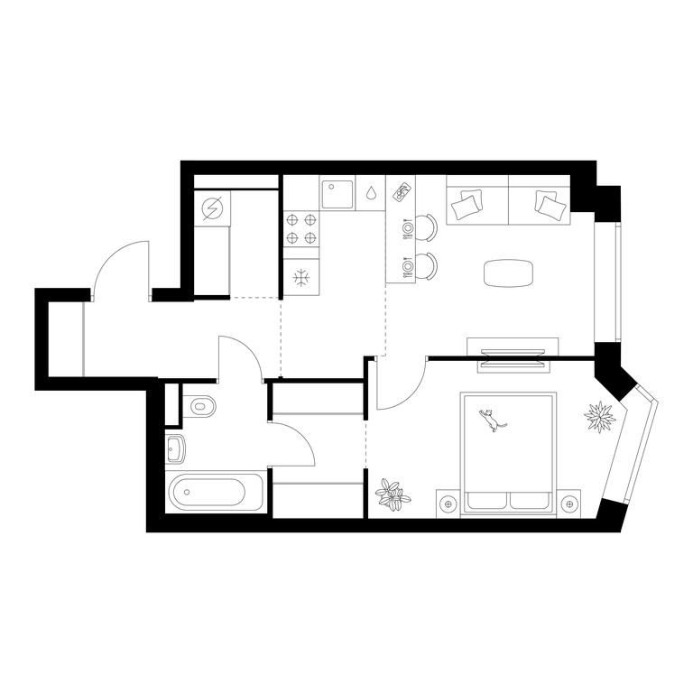 1-BD Apartment Sale, 40.3 sq. m. at Michurinskiy Park, Ozyornaya Street, 44А, Moscow, Russia #1