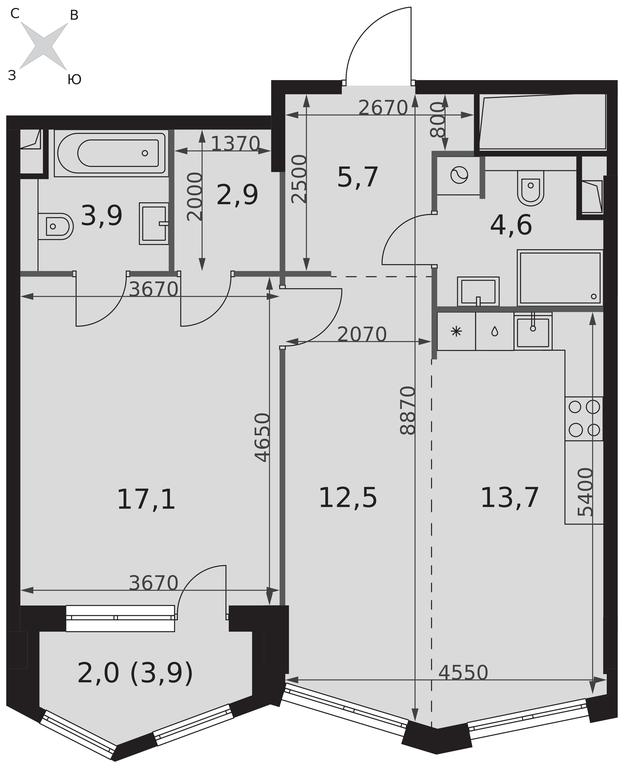 2-BD Apartment Sale, 62.4 sq. m. at Sydney City, Shenogina Street, 2, Moscow, Russia #2 2-BD Apartment Sale, 62.4 sq. m. at Sydney City, Shenogina Street, 2, Moscow, Russia #2