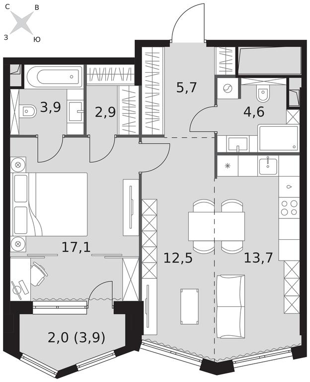 2-BD Apartment Sale, 62.4 sq. m. at Sydney City, Shenogina Street, 2, Moscow, Russia #1 2-BD Apartment Sale, 62.4 sq. m. at Sydney City, Shenogina Street, 2, Moscow, Russia #1